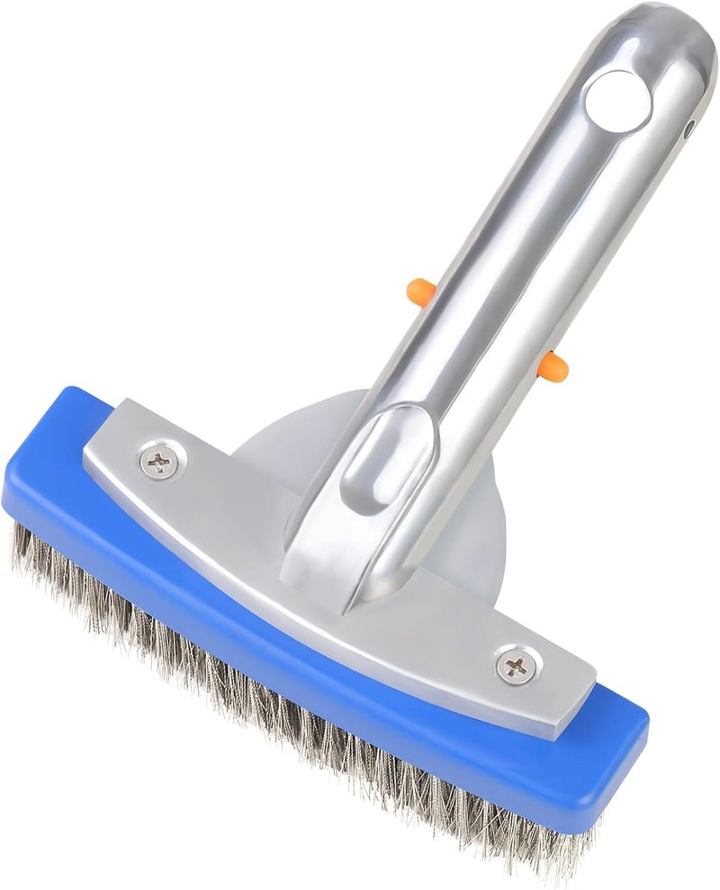 AQUAFLY 5-Inch Stainless Steel Pool Brush - Heavy Duty Pool Cleaning Brush for Concrete & Gunite Pools, Deep Cleaning Tool for Walls & Floors - Durable Wire Bristle Brush Head - Image 1